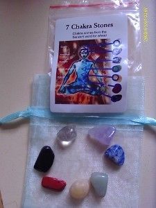 Crystal Beginners Tumblestone Set Chakra Chart Bag