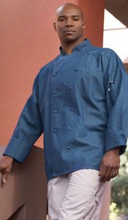 SANTA FE CHAMBRAY BLUE CHEF COAT Item Code 0460C sizes from XS to 6XL