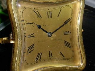 Vintage Tiffany & Co. Golden Quarter Repeater Travel 8 Days Desk clock