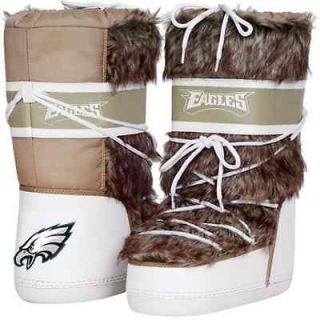 Cuce Shoes Philadelphia Eagles Ladies The Aficionado Boots   Tan/White
