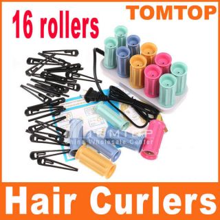 Electric Hair Curlers Rollers Perm Set Ceramic Heater 16 Rollers 24