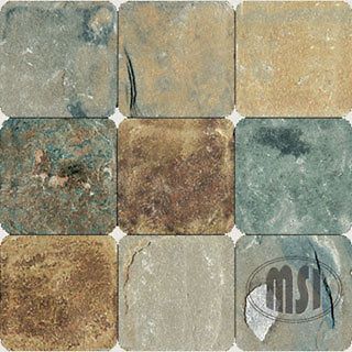 Rustic Gold 4x4 Tumbled and Guaged Slate Tile