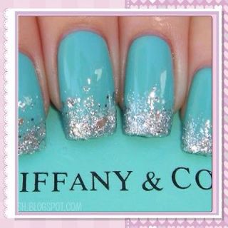 Predesigned Nails Tiffany Blue China Glaze Glitter Nail Full Tips