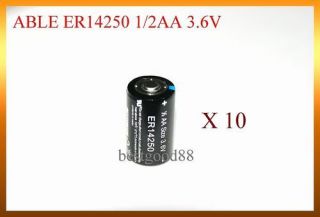 ABLE ER14250 1/2AA Size 3.6v 1.2Ah Lithium Battery x10