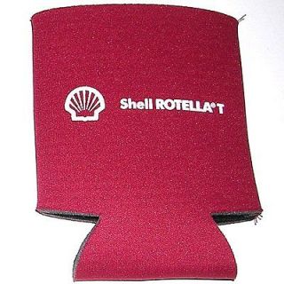 Red Koozie (Foam Can Cooler Holder) w/ Shell Rotella T on one side in
