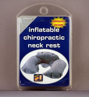 Inflatable Chiropractic Neck Rest (neck pillow) with Ear Plugs