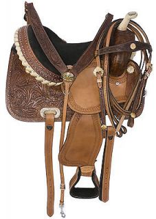 New 14 Billy Youth Hand Carved Western Barrel Racing Horse Leather