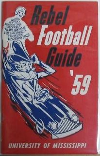 VINTAGE 1959 OLE MISS REBEL FOOTBALL MEDIA GUIDE