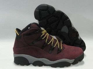 Nike Jordan Winterized 6 Rings Burgundy Gray Boots Mens Size 10.5