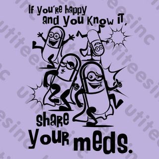 YOUR MEDS T Shirt Viagra Prozac Cialis Xanax Valium Pill Tee XS 3XL