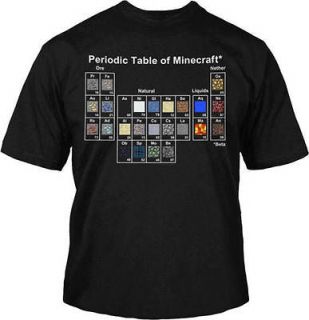 MINECRAFT Periodic Table of Minecraft T Shirt S XXL NEW!!