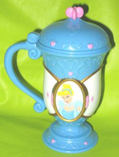 Princess Cinderella Blue Disney on Ice Plastic Flip Top Cup Glass