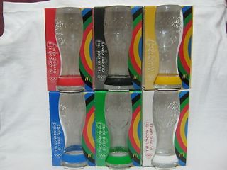 Coca Cola, LONDON OLYMPIC GAMES 2012, set of 6 x 340ml glass cups, by