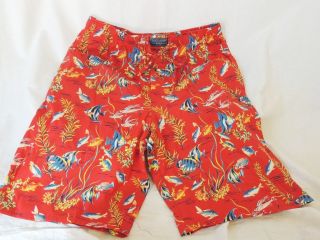 Polo Ralph Lauren Red Tropical Long Boxers Sleep shorts Classic Mens L