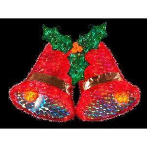 NEW LARGE CHRISTMAS TWIN BELL / HOLLYnot INFLATABLE INDOOR / OUTDOOR