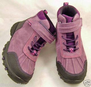 New Clarks Girls Walking/Hiking Ankle Boots Purple Mucker Girl Velcro
