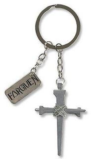 Christians Travelers Gift Forgiven Nails of the Cross Pendant Keychain