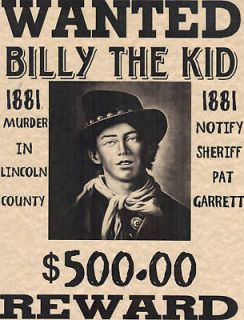 old west wanted posters~PAT GARRETT VOWS TO GIT THU KID