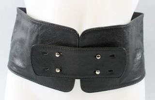 CHRISTOPHER KON Black Wide Leather Belt Size S/P