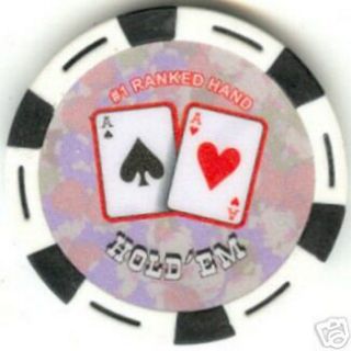 3pc BEST HANDS AA QQ KK poker chips samples set #127