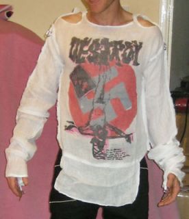 DESTROY Muslin Repro Bondage Shirt PUNK Seditionaries Punk M L XL
