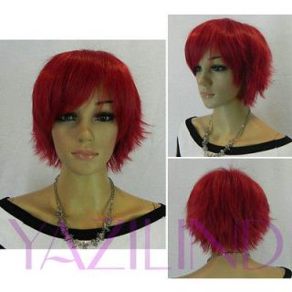 fashion lace red party club short Full Synthetic hair Wig hairpiece