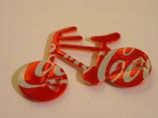 Bicycle Magnet made from Recycled Cocal Cola Coke Soda Can Beer Can