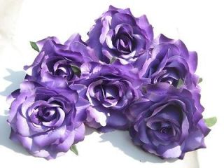 purple rose Artificial Silk Flower Heads Wedding Wholesale lots 4