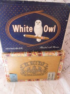 TWO VTG. CIGAR BOXES   EL ROI TAN #1796 PA.& WHITE OWL