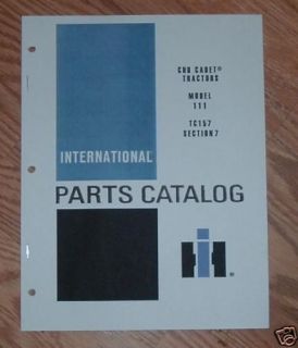 CUB CADET 111 TRACTOR & ENGINE PART LIST w/ DIAGRAMS