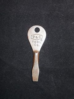 Vintage Advertising Key Ring Screw Driver P & C TOOL Co.