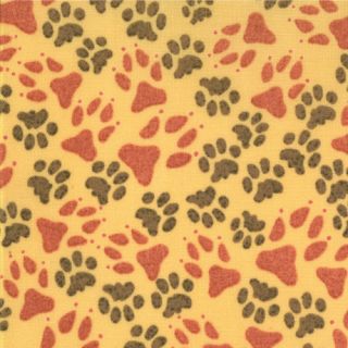Basicgrey Max Whiskers Tiger Cat Paw Print Orange Cotton Fabric Yard