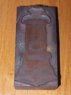 Vintage Wood & Copper Printer Ink Block Antique Cylinder Coal Stove