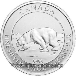 Canada 2013 Lucky Polar Bear $8 1 1/2 Ounces 1.5 Oz Pure Silver
