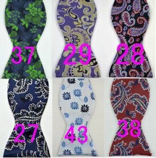 colorful floral Embroidered mens self bow tie bowtie Cocktail Party