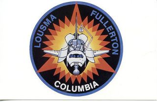 NASA Astronaut s Crew Insignia Colum bia Space Shuttle Emblem Artwork