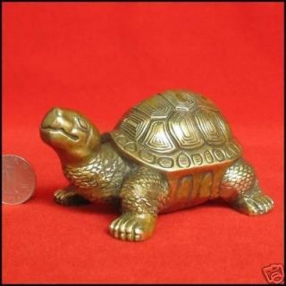 Chinese Bronze Small Cute Turtle Figurine Sculpture