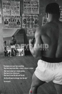 Muhammad Ali Gym Mirror POSTER 60x90cm NEW * Boxing Champion will
