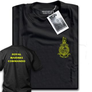 Royal Marines Commando Armed Forces Army Mens Black Premium Cotton T