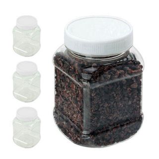 3pc Clear Plastic Spice Jar Kitchen Storage Set 1 1/4 Cup 300ml