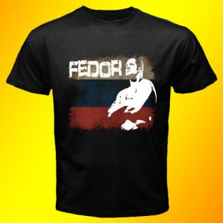 New Fedor Emelianenko Pride Fighting MMA Black T shirt