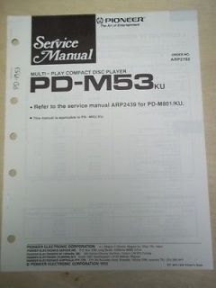 Pioneer Service Manual~PD M53 CD Player~Origina l~Repair