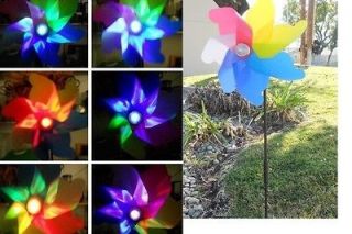 Solar Garden Windmill Spinner Color Change Light LED Brand New