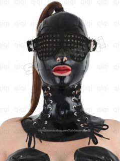 Latex/rubber/0.8mm Goggles hood/mask/costume/catsuit/suit/fashion/suit