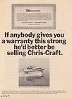 1964 Chris Craft 38 Constellation Salon Warranty Ad