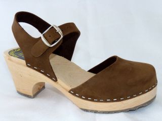 CLOGS Swedish Highwood Mary Jane Style in Brown Nubuck