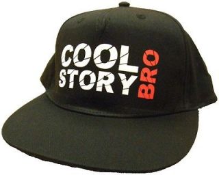 COOL STORY BRO Rapper Cap Black Funny Printed Rude Joke Hat Flat Peak