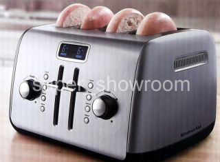 New KitchenAid 4 Slice Toaster Bagel Defrost & Reheat Buttons LCD
