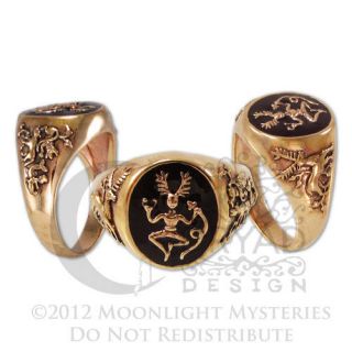 Copper Cernunnos Ring  Celtic Horned God Jewelry  Dryad Design