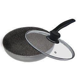 Stone Coated Frying Pan with Glass Lid 11 Non stick Cookware